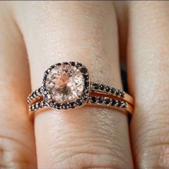 Jewelry - New Gorgeous Morganite & Black Sapphire Ring Set